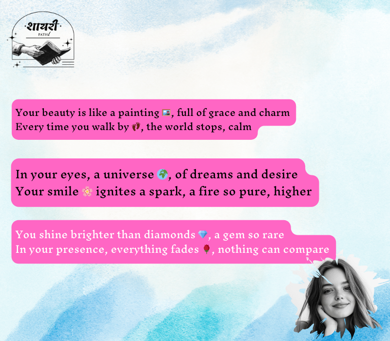 tareef shayari for beautiful girl in english