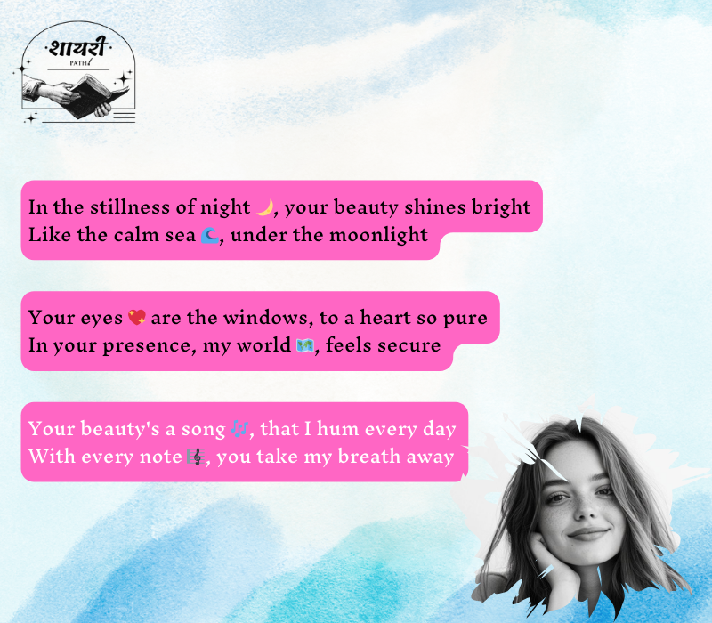 tareef shayari for beautiful girl in english