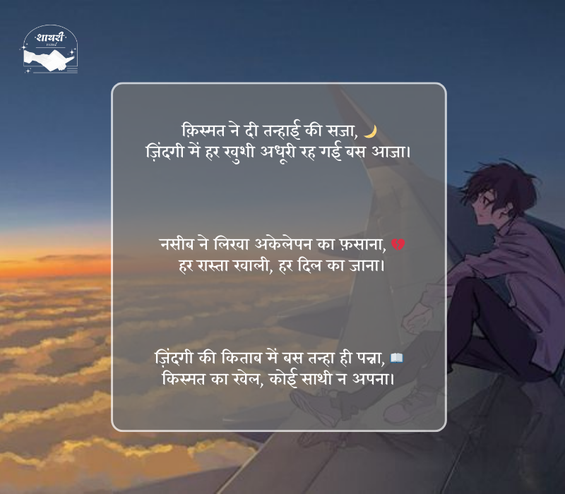 kismat naseeb zindagi alone shayari