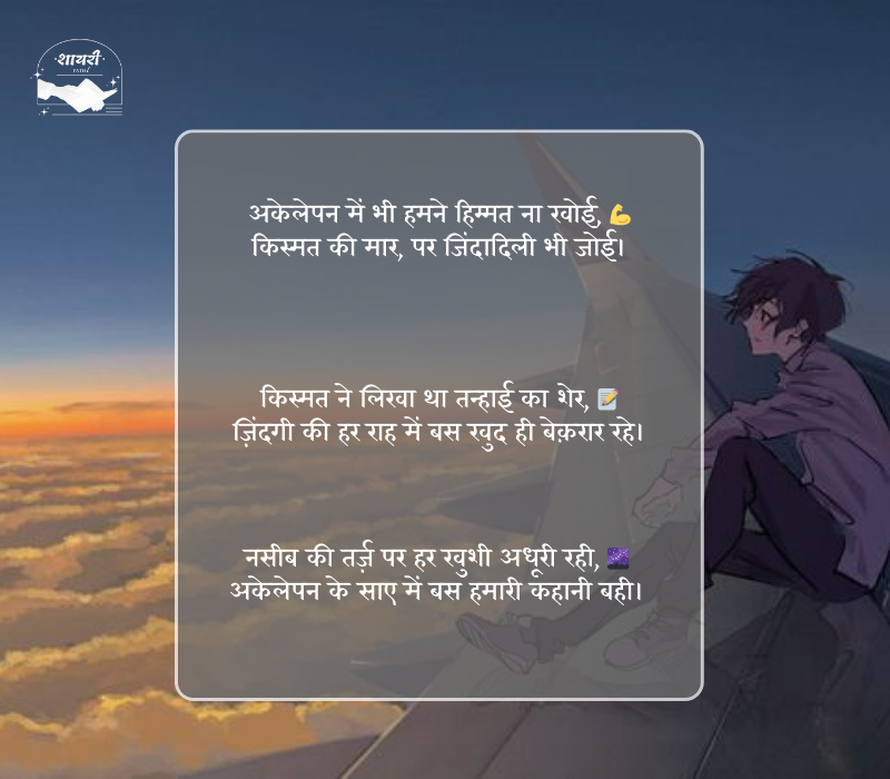 kismat naseeb zindagi alone shayari