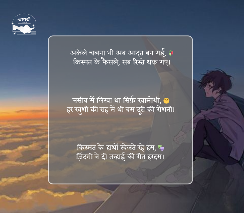 kismat naseeb zindagi alone shayari