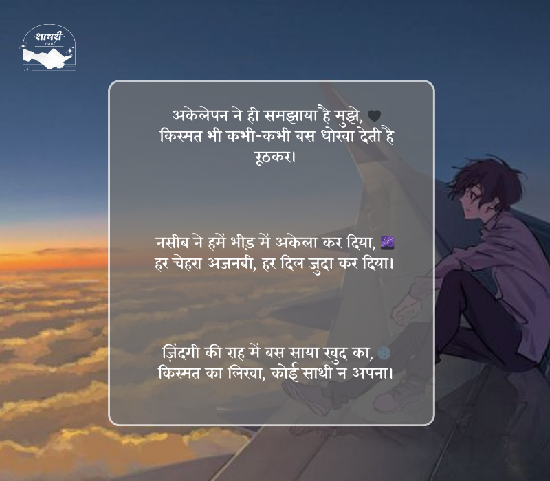 kismat naseeb zindagi alone shayari