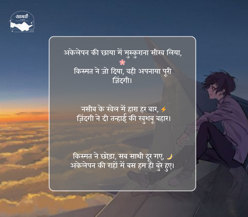 kismat naseeb zindagi alone shayari