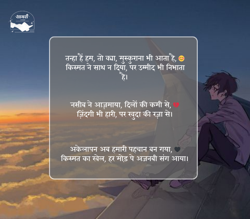 kismat naseeb zindagi alone shayari