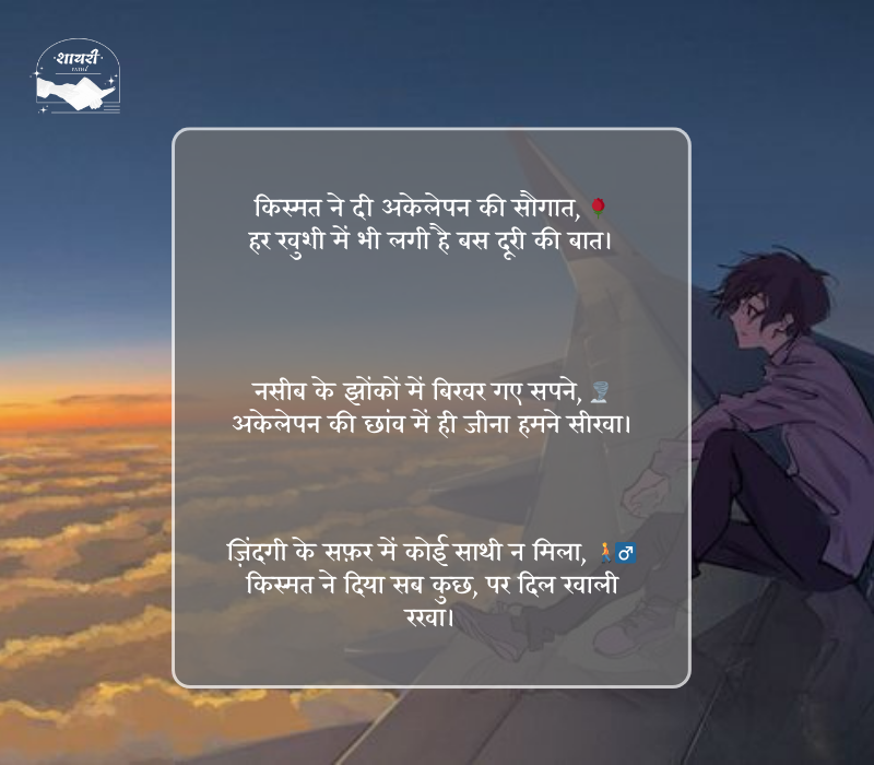 kismat naseeb zindagi alone shayari