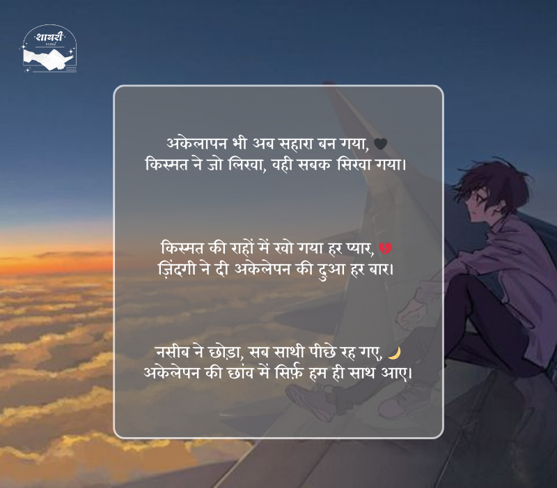 kismat naseeb zindagi alone shayari