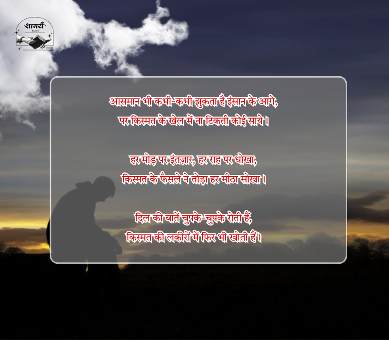 kismat emotion shayari